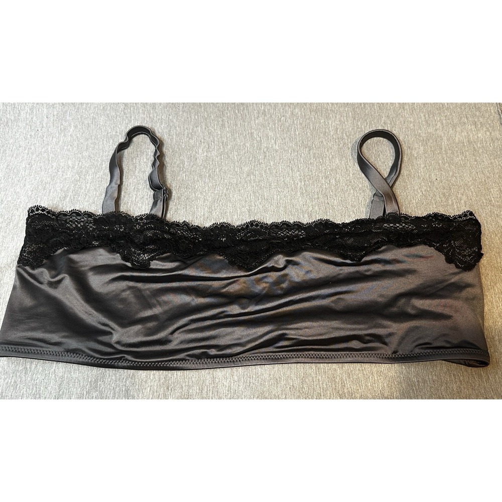 SKIMS Lace Swim Bandeau Bikini Top Size 3X- BT-BAN-4830 Gunmetal NWT